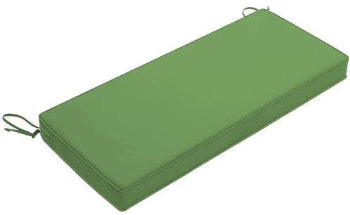 Cojín impermeable para banco de exterior, 48 x 18, 36 x 18, 40 x 18 pulgadas, antideslizante, para muebles de patio, jardín, columpio, cojines con lazos, color verde hierba, ideal para uso en porche y