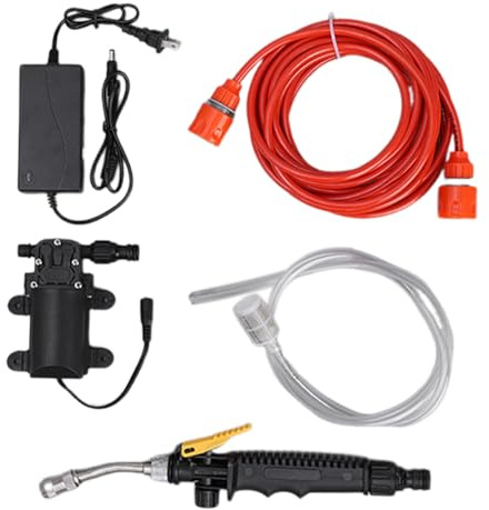 Idropulitrice Portatile,Per Lavaggio Auto Con Tubo Uscita Acqua Di 6M Pulitore Spruzzo D'acqua Regolabile Kit Di Per Pulizia Domestica Per Giardino Casa Auto Barca Doccia E Campeggio