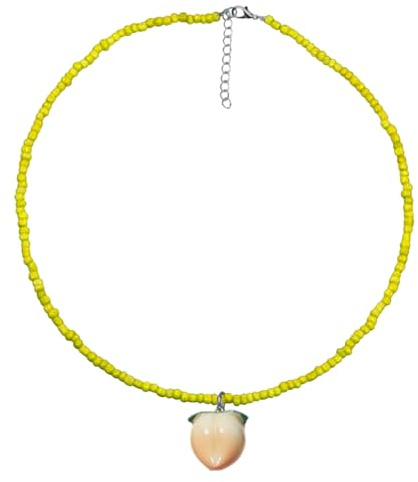 Colorful Bead Necklace with Fruit Pendant, Adjustable Length | FindTheDeal