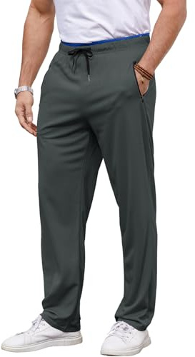 YloveM Pantalon CháNdal Hombre con Bolsillos Cremallera Ligeros Pantalon Deporte Hombre Cintura EláStica Fit Largo Deportivos Pantalones de Trabajo Hombre para Jogger Running Gym