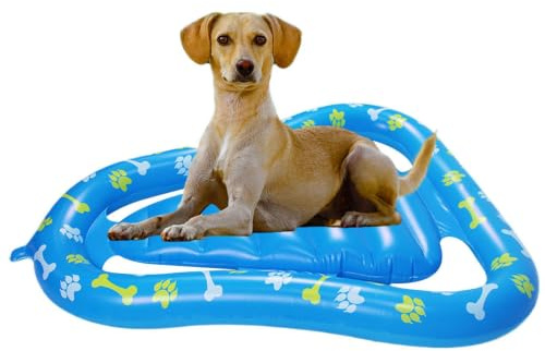 Inflatable Dog Pool Float Lake Pond Pet Floating Raft | Blow Up Pet Float for Small Medium Breeds Lake Pond River Outdoor Backyard Water Park Pool Party Travel
