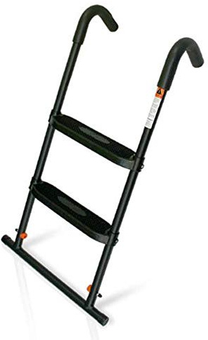 JumpSport SureStep Removable Platform 2-Step Trampoline Safety Ladder - Easy to Attach, Powder Coated, and UV Treated for Weather Protection