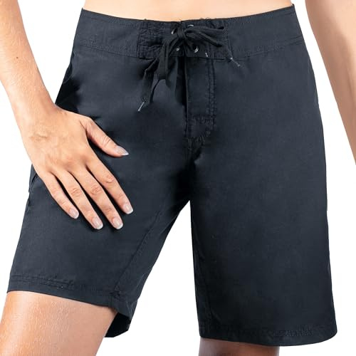 Kanu Surf womens Marina Upf 50+ Active Swim (Reg & Plus Sizes) Board Shorts, Marina Black, 14 US