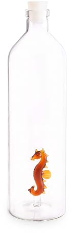 Balvi - Atlantis Seahorse Bottiglia di Vetro per l'acqua. Ha all'Interno la Figura di Un Cavalluccio