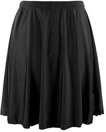 Mycoco Women's Long Swim Skirt UV 50+ High Waist Swim Bottom Multi-Purpose Athletic Sports Tankini Bottom, Boyshorts Black, 14