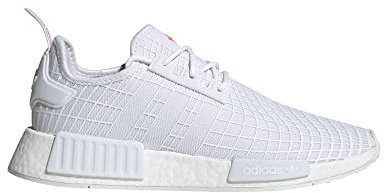 adidas NMD_R1 Schuhe Herren, Cloud White/Cloud White/Solar Red, 46 EU