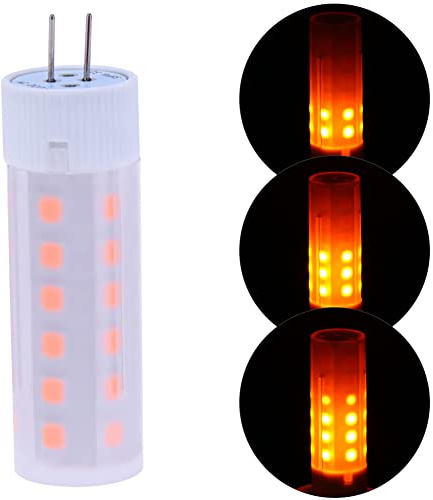 6-Pack G4 LED Flame Effect Light Bulb 3W DC 12V 220 Lumen ,Flame Light Bulbs , Fire Light Bulb,Flicker LED Flaming Bulb