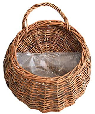 Hand-Woven Hanging Basket Storage Basket Flower Pot Wall Hanging Basket Potted Flower Pot Basket Rattan Basket