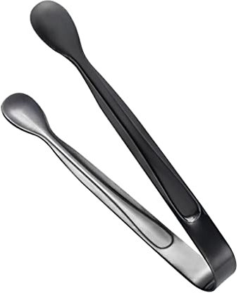 EIOLWJIEO Pince à Sucre Portable réutilisable Lavable Couleur Unie cueilleur de glaçons intérieur Cuisine Restaurant Nourriture Service Outil Pince, Noir