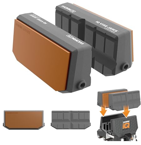 Leather Vise Jaws - Reversible Jaws for Fine Wood and Delicate Items - Feature Genuine Leather Side and Multi-Grooved Nylon Side for Secure Vice Grip