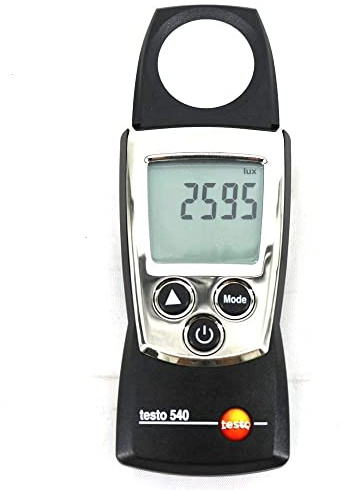Esposimetro Luxmetro Certificato | Luxmetro digitale (intervallo: da 0 a 99.999 lux) per stadi, auditorium | Misuratore di intensità luminosa calibrato in fabbrica per laboratori, teatri | Testo 540
