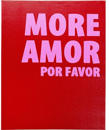 KARE Design quadro su tela More Amore, fuchsia/rosso, rettangolare, quadro con scrittura, gioco di parole, pop art, stile minimalista, industrial, sala, corridoio, stanza da letto, 50x40 cm