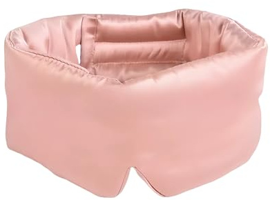 LOHAS Home Uthra-Large 100% natursilke sovmask 3D-skydd dubbelsidig mullbärssilke mörkläggande ögonmask, ljusröd