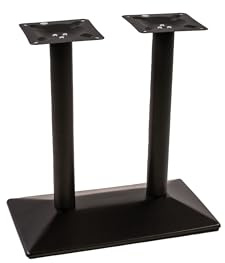 SAM Standfuß Doppelsäule | Metall schwarz lackiert | Tischfuß inkl. Montageschrauben für Tischplatten | Tischgestell für Bistrotische & Esstische | 40x70x72 cm