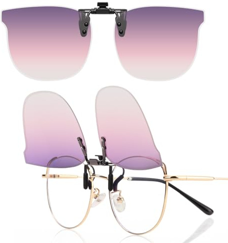 LUFF Flip Up Clip On Sunglasses Polarized for Prescription Glasses,8g
