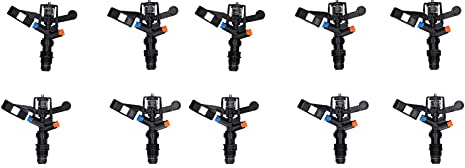 OVAQUIXI Rocking Arm Sprinklers Efficient Water Distribution, Robust Materials, Impressive Spray Radius, 10PCS G1/2 Male Thread Rotate for Garden Supplies, Lawn Watering Sprinkler, 360°,