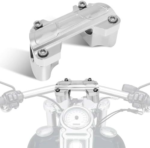VPZMT Chrome Handlebar Risers Kit with 1.5'' Tall and 1.25 Bar Bottom Mount for Harley Touring Sportster Softail Dyna Motorcycle Models (Rise Height: 1.5, For 1.25 Bar)