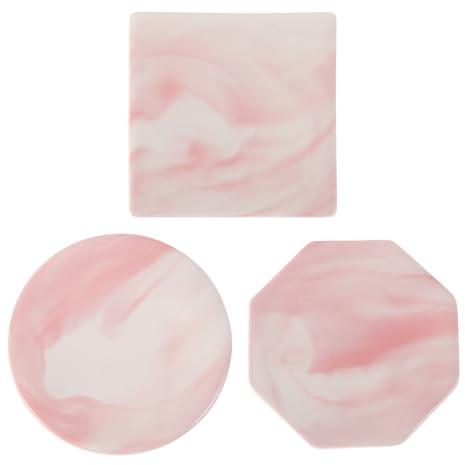 ORFOFE Supporto per Timbro in Ceramica Resistente al Calore, Tappetino per Sigilli in Cera Riutilizzabile 3 Pezzi (tondo, Ottagonale, Quadrato) per Sigillare Lettere e Documenti