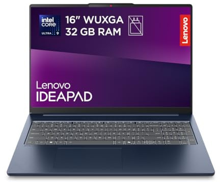 Lenovo IdeaPad Slim 5 Gen 10 – Ordenador Portátil 16 WUXGA (Intel Core Ultra 9 185H, 32 GB RAM, 1 TB SSD, Wi-Fi 6, USB-C, Windows 11 Home) Teclado QWERTY Español - Azul Cósmico