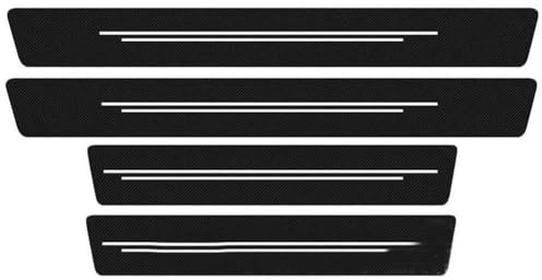 4 Piezas Pegatina de Decoración para Estribos para Land Rover Freelander 2000-2027, Fibra Carbono Película Protectora para Umbral de Puerta,A/White Line