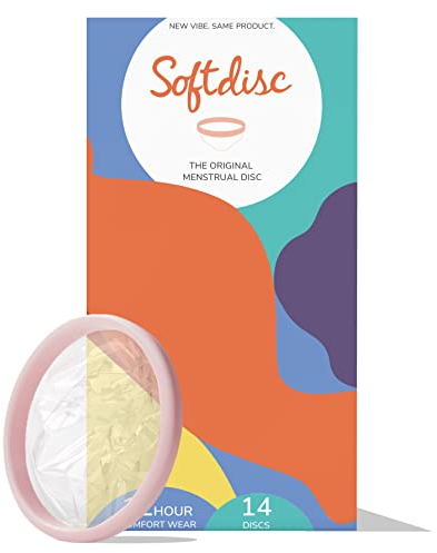 Softdisc Menstrual Discs | Disposable Period Discs | Tampon, Pad, and Cup Alternative | Capacity of 5 Super Tampons | 14 Count