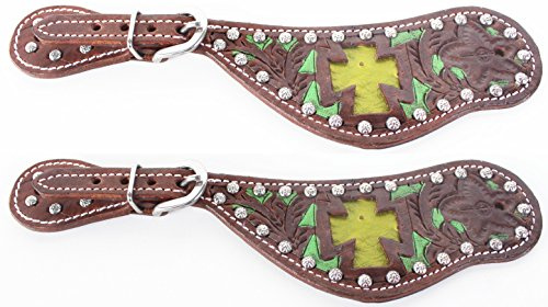 CHALLENGER Horse Western Riding Cowboy Boots Leather Spur Straps Tack 7480