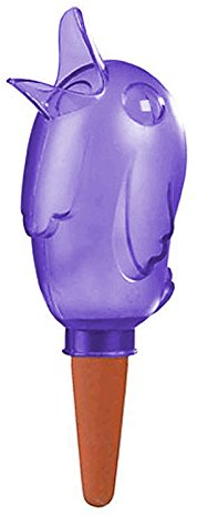 Scheurich Wasserspender Bördy M | 5 x Lila | 220ml Füllmenge | Bewässerungskugel klein mit Ton Fuß | Wasserspender Pflanzen und Blumen Terrakotta Stiel