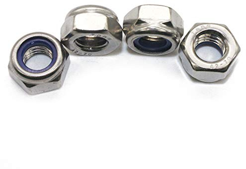 Quantity 100pcs M3 x 0.5mm DIN985 Self-Locking Nylon Insert Hex Lock Nuts,Stainless Steel A2-70/304/18-8，Plain Finish,by Fullerkreg