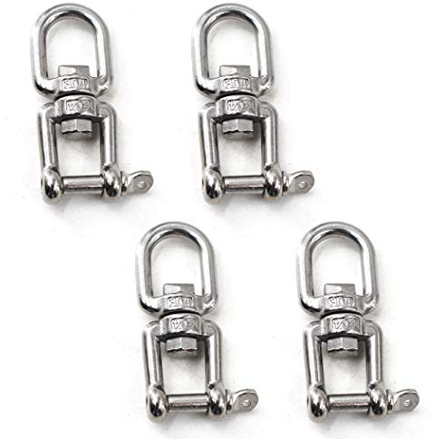 M6 Jaw And Eye Swivel Shackle 304 Stainless Steel Boat Anchor Chain Connectors (Pack of 4)