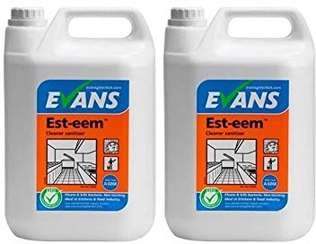 Evans Vanodine Est-eem Perfume Free Cleaner & Sanitiser 5 Litre (2 x 5L)