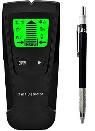 Detector De Metales De Madera Con Buscador De Postes, Detector De Escáner De Pared Con Sensor De Buscador De Postes Electrónico Con Pantalla LCD Para Detección De Cables De CA De Metal Y Madera Negro