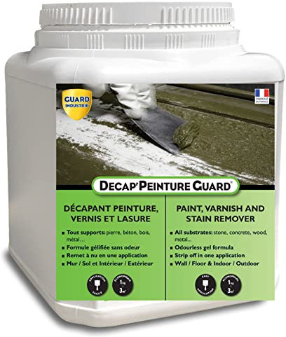 Guard Industrie Decap'Pinturas decape pintura de piedra de metal sin olor, sin aclarado, biodegradable, 1 kg – 4 m2