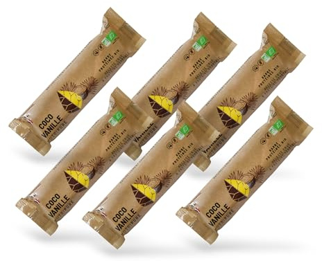 Nutripure | Raw Barre Bio | Barre Protéinée Coco Vanille | Vegan et Bio | Riche en Dattes, Beurre de Cacao et Fruits Secs | Snack Sain et Gourmand Sans Conservateur | Pack de 6 | Fabriqué en France