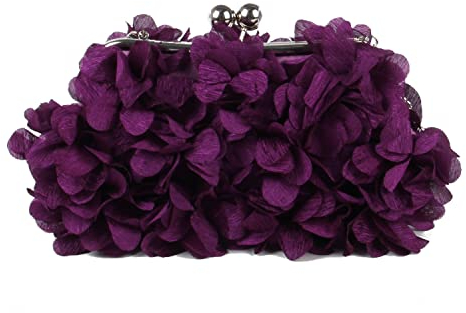 SUKUTU Pochette da Sera da Donna Borsa da Sera con Fiori Borsa da Donna con Tracolla a Catena da Sposa