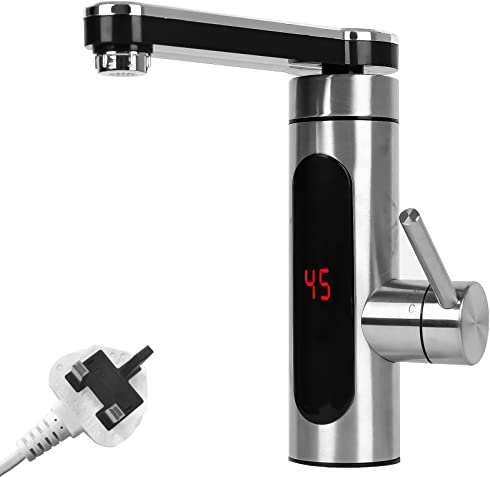Instant Water Hot Tap Electric Sink Heating Tap,WMLBK Instant Tankless Electric Hot Water Faucet with LED Digital Display Kitchen Instant Heating Hot Water Tap 360° Swivel for Kitchen Bathroom