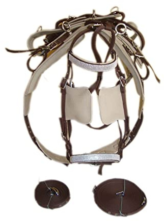 SHOWMEN CRAFT Beige/Brun Syntetisk nylon Häst Körsele för singel häst (PONY)