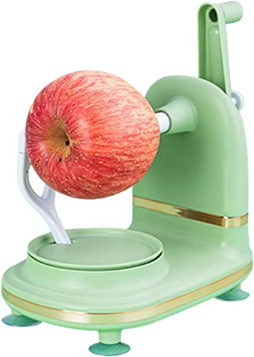 Éplucheur manuel pour pommes de terre, légumes, fruits et légumes | Éplucheur de poires à aspiration rapide avec manivelle automatique | Éplucheur de pommes de terre (vert clair)