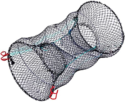Krabbenfalle 30x60cm Faltbare Köderfischreuse Fischreuse Flusskrebs Falle Krabbenfalle Klappbar zum Angeln Krabben Garnelen Hummer Aal, mit Gussseil Köderbeutel (30 * 60cm mit Zubehö)