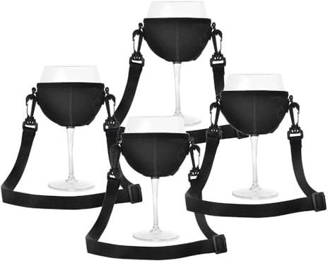 Niaciswe Party Weinglashalter 4 Stück Tragbarer Weinglashalter Weinglas-Halshalter Weinglashalter mit Trageband Weinglashalter für Den Hals Wein Hals-Weinglashalter Weinglas Halshalter Tragbare