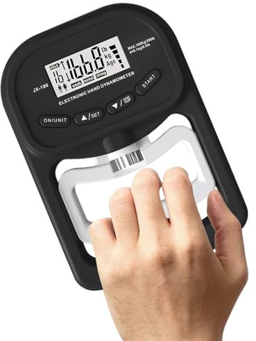 Dinamómetro Digital De Mano,1-90 KGF Medidor De Fuerza De Agarre,Dinamometro Mano,Dynamómetro De Mano Para Entrenar El Agarre,Fuerza De Los Dedos(Negro,180 kg)