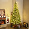 COSTWAY 240 cm Künstlicher Weihnachtsbaum mit Beleuchtung für 270° Ecke, Tannenbaum mit 360 warmweißen LED-Lichtern, Christbaum mit Scharnierstruktur, Kunstbaum Weihnachten für Zuhause