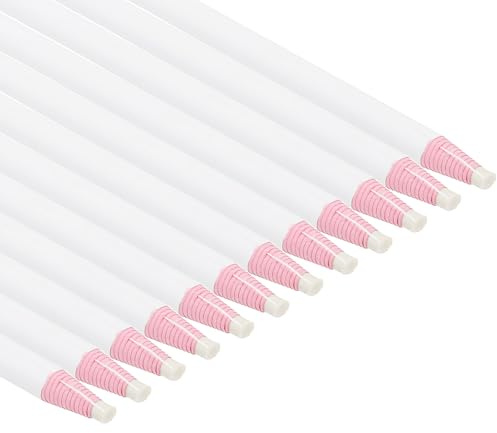 PATIKIL Pennarelli Staccabili, 24pz Matite Cera Grasso Legno per Indumenti in Vetro Pellicola da Disegno Carta Vinile Metallo, Bianco