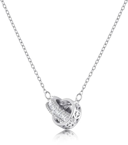 Linawe Colliers à chaîne en acier inoxydable pour femmes, ensemble de chaînes à pendentifs en pierres précieuses, bijoux en cuivre, chaîne de naissance, bijoux en argent, pendentif de cristal