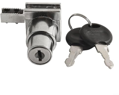 Serratura per armadio in vetro da 58 mm con meccanismo scorrevole in lega di zinco, fornita con due chiavi