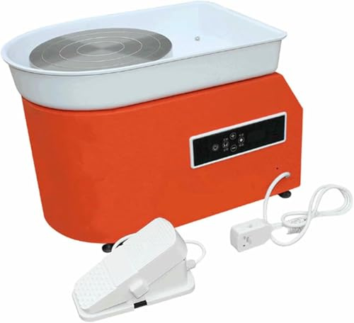 HAVVMK Torno cerámico eléctrico, cerámica + Pedal, 220 V, 350 W, Bricolaje, Arcilla, cerámica, formación Profesional en cerámica, tornos para Obras de Arte