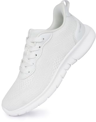 Aerosoft - Scarpe da ginnastica da donna Vital, comode, leggere, traspiranti, scarpe da tempo libero con suola in Eva, per l'uso quotidiano, il lavoro e lunghe camminate, bianco, 41 EU
