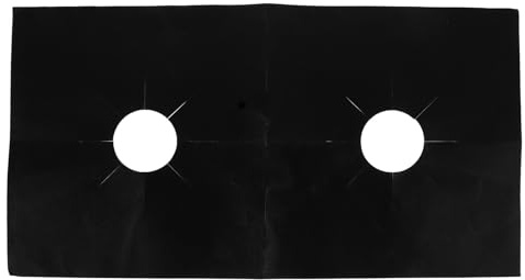 Healeved Brännarskydd för gasspis, non-stick mattor för gasspis, värmebeständiga brännarskydd, klipps till för att passa spishällens skyddsfoder, 17,72x9,65, 0,2 mm tjockt