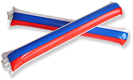 1 Paar (2 Stück) Airsticks/Klatschstangen/Lärmschläger Russland/Serbien (Lärm-Schläger - Applaus-Schlauch - Bäng Bäng/BängBäng - Pong Pong/PongPong)