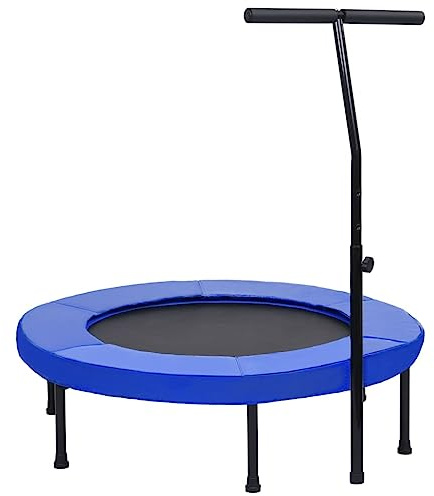 vidaXL Cama Elástica Fitness con Asa y Almohadilla de Seguridad Trampolín Ejercicio Equilibrio Coordinación Fuerza Muscular Central 102 cm