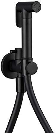 VALAZ Grifo Bidet Empotrado Negro Mate | Grifo Monomando Bidet | Ducheta Higiénica WC, Agua Fría, Ahorro de Agua | Instalación Facil y Rápida | Latón, Inoxidable, Elegante, Redondo, Serie Guadiana